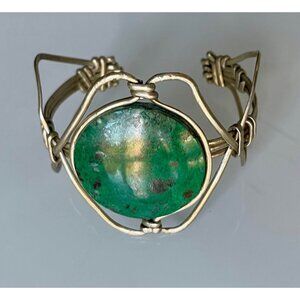 Vintage 1970s  Bracelet, Chrysocolla Cuff Bracelet